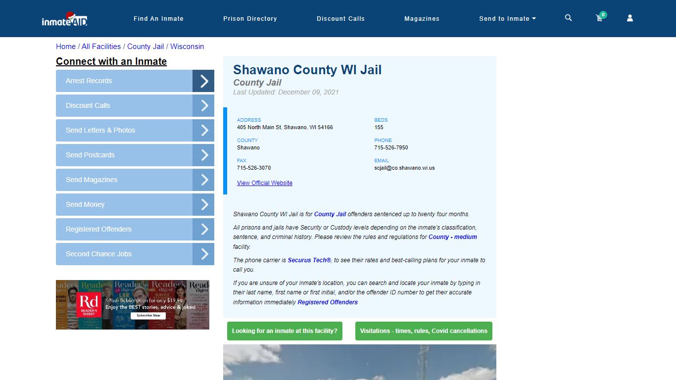 Shawano County WI Jail - Inmate Locator - Shawano, WI